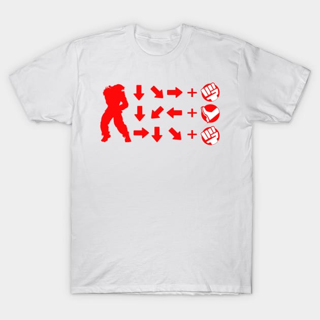 Street Fighter Moves - Ryu T-Shirt by GuiNRedS